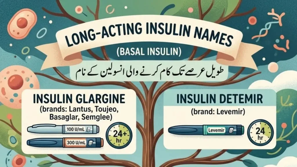 long acting insulin names